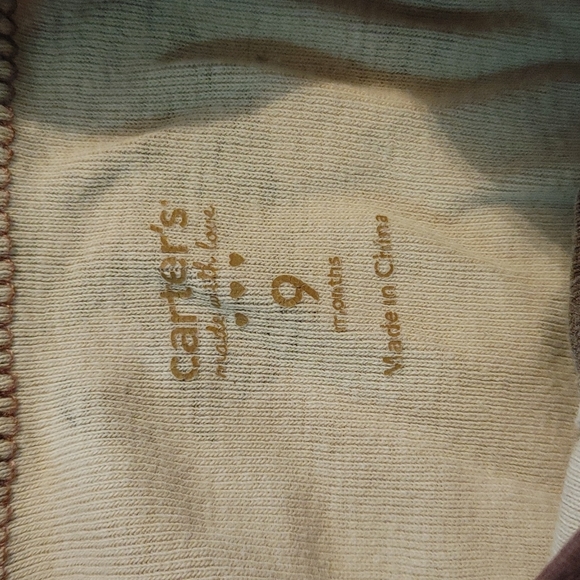 CARTER'S Tan and Brown Safari Animal Print Snap Down Cotton Pajama Sleeper Onesi - Picture 2 of 2